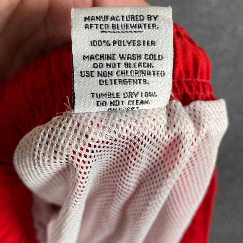 Guy Harvey BlueWater Men's Marlin Embroidered Swim Trunks Size L Red Elastic‎ - Picture 6 of 10